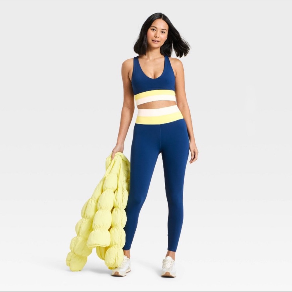 JoyLab™ Women's High-Rise Colorblocked Leggings - Navy Blue  All Sizes - Picture 3 of 16